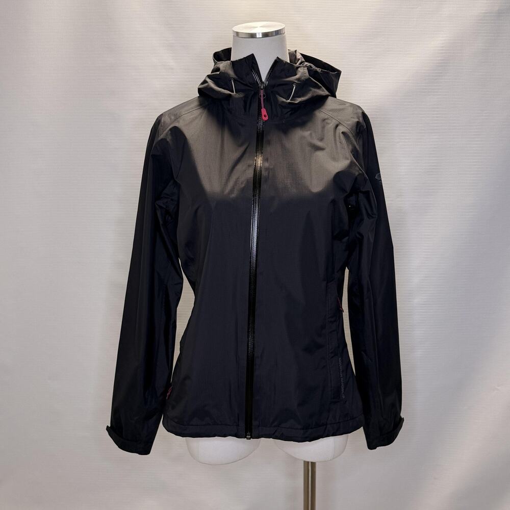 Mountain Hardwear Jacket Womens Small Black Hooded Rain Windbreaker Hiking